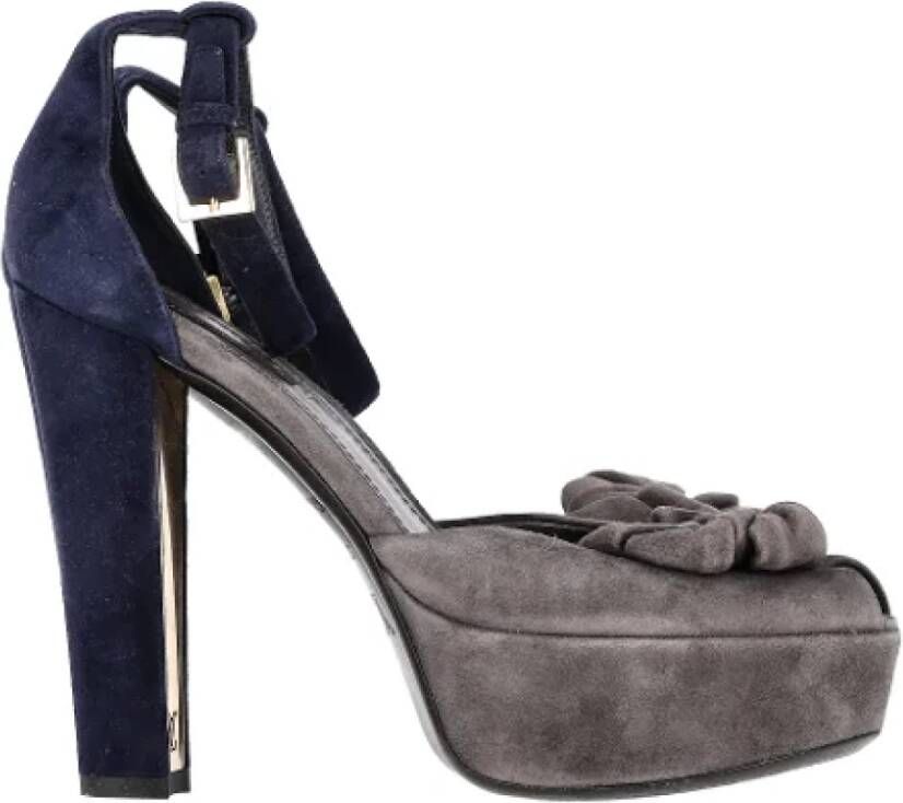Louis Vuitton Vintage Pre-owned Suede sandals Blue Dames