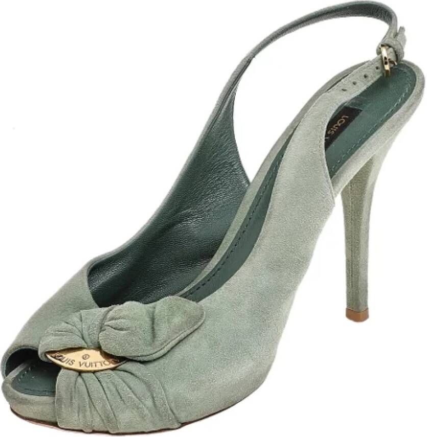 Louis Vuitton Vintage Pre-owned Suede sandals Green Dames