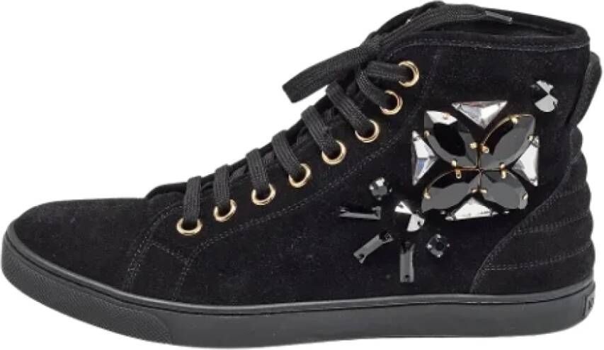 Louis Vuitton Vintage Pre-owned Suede sneakers Black Dames