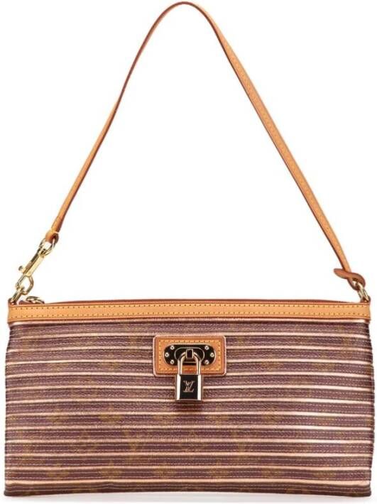 Louis Vuitton Vintage Tweedehands Elegante Avondtas met Gestreept Patroon en Veilige Slotsluiting
