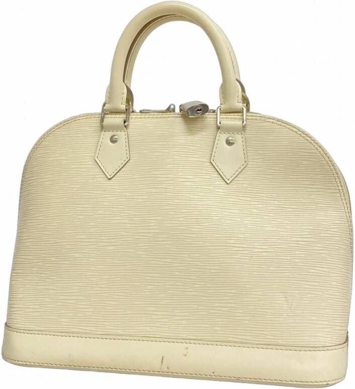 Louis Vuitton Vintage Tweedehands Gestructureerde Leren Handtas met Handvat en Beveiligingsslot