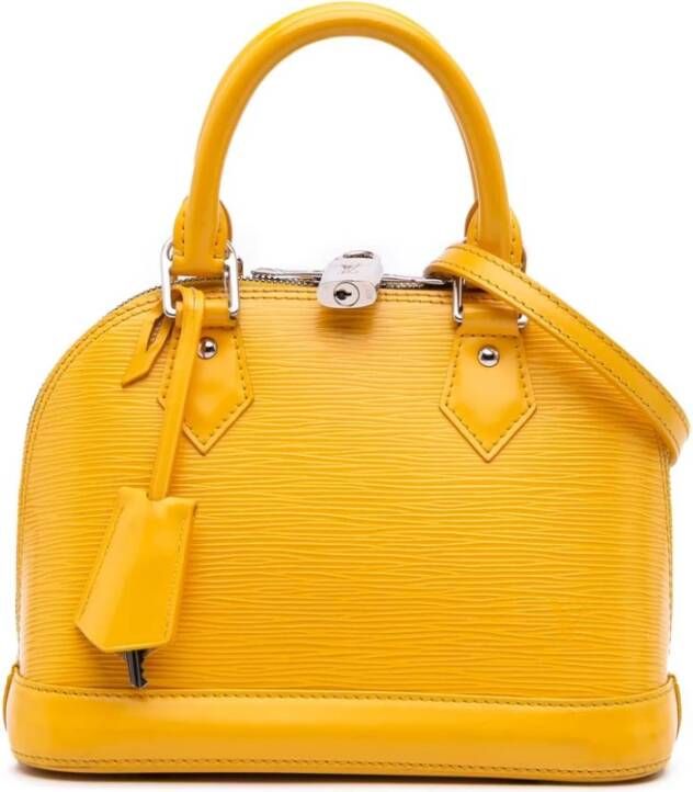 Louis Vuitton Vintage Tweedehands Gestructureerde Leren Handtas met Verstelbare Band en Slotsluiting