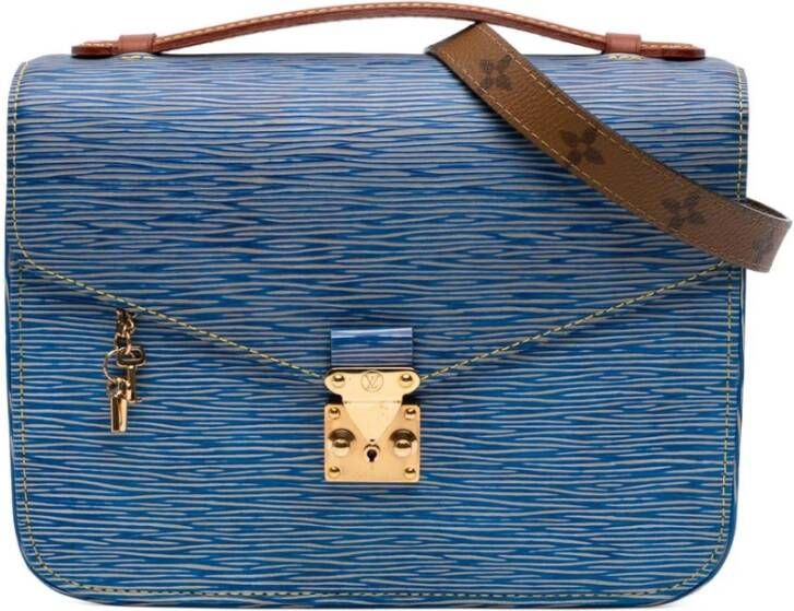 Louis Vuitton Vintage Tweedehands Gestructureerde Tas met Schouderband en Slotsluiting