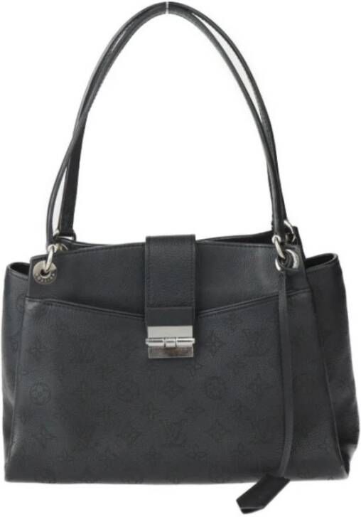 Louis Vuitton Vintage Tweedehands stijlvolle leren schoudertas met draaislot sluiting