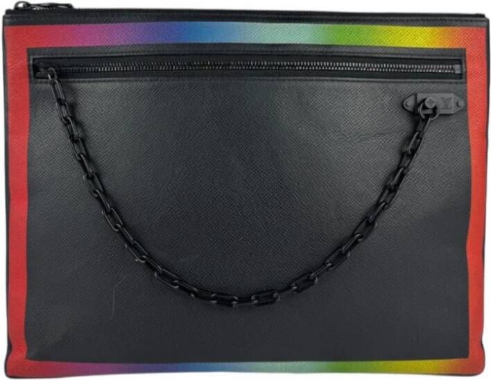 Louis Vuitton Vintage Tweedehands Volga Clutch Regenboog Trim Leer
