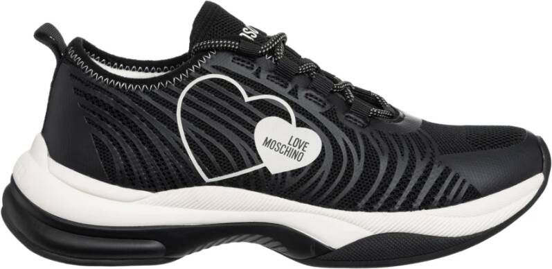 Love Moschino Abstract Patroon Sneakers voor Vrouwen Black Dames
