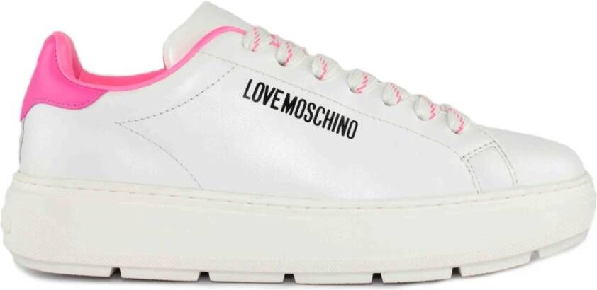 Love Moschino Bianco Fluo Fuxia Stijlvol Model Wit Dames