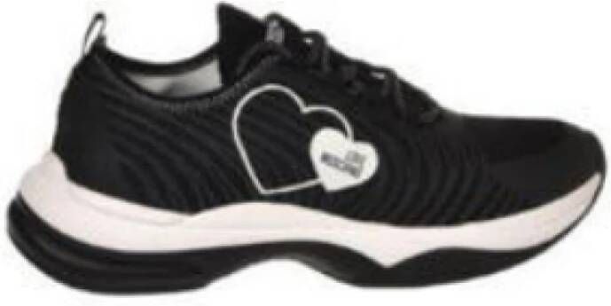 Love Moschino Abstract Patroon Sneakers voor Vrouwen Black Dames