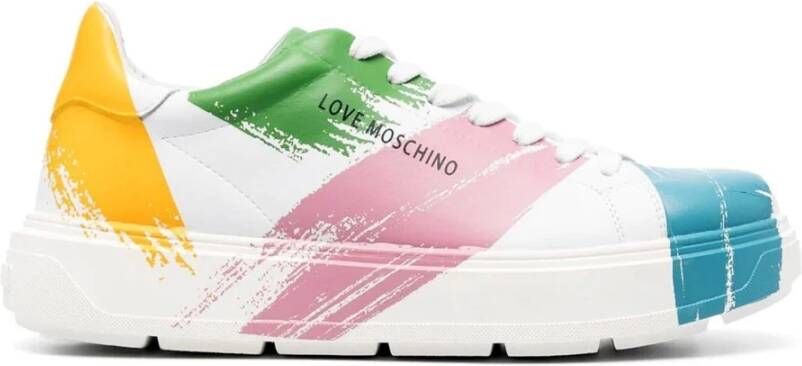 Love Moschino Bold Leren Sneakers Multikleur Meerkleurig Dames