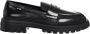 Love Moschino Zwarte leren mocassin met rubberen zool Black Dames - Thumbnail 5
