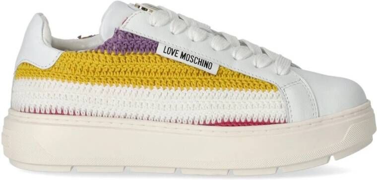 Love Moschino Multicolor Gehaakte Sneakers White Dames