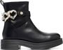 Love Moschino Enkellaarzen met hart amulet Zwart - Thumbnail 1
