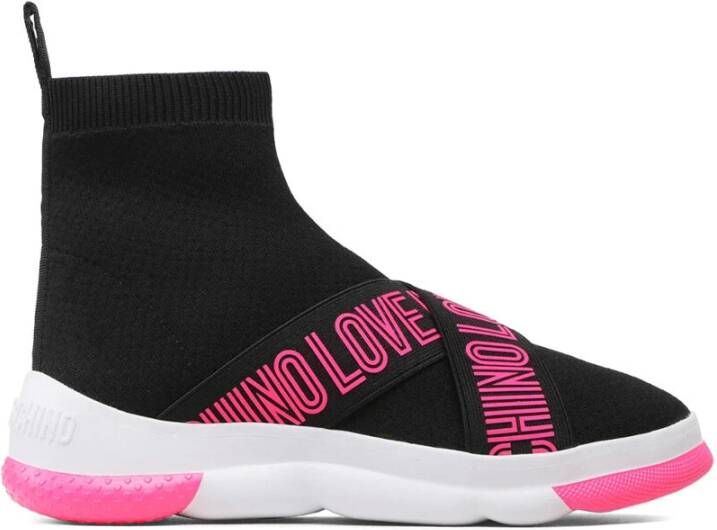 Love Moschino Dames Herfst Winter Elastische Sneakers Zwart Dames