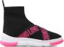 Love Moschino Sneakers Bovensneakers van stof met elastische gores - Thumbnail 2