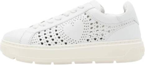 Love Moschino Dames Lage Sneakers van Leer White Dames