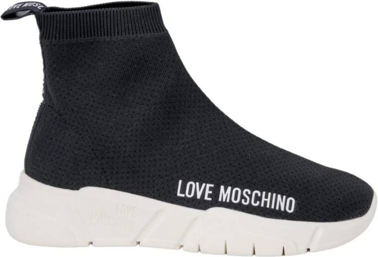 Love Moschino Zwarte sportieve sneakers met rubberen zool Black Dames