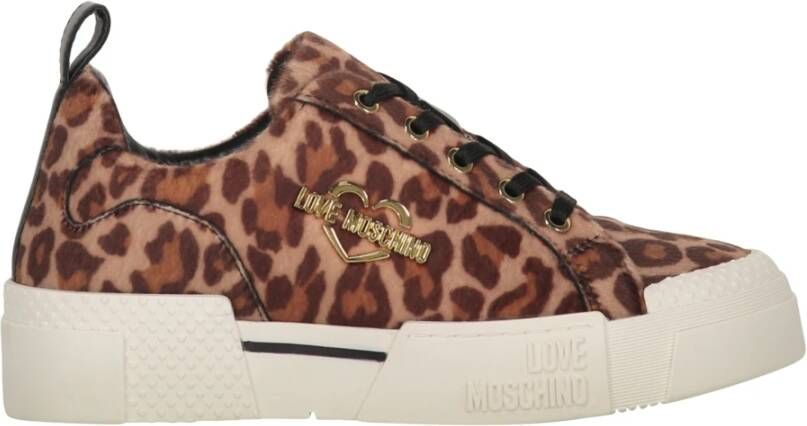 Love Moschino Dierenprint Lage Sneakers Brown Dames