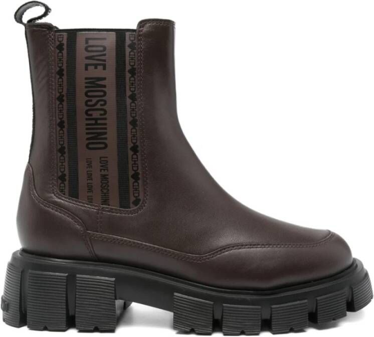 Love Moschino Elegante Marrone Enkellaarzen
