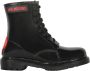 Love Moschino Enkellaarsjes van gepatineerd leer met ronde neus Black Dames - Thumbnail 1