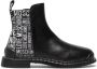Love Moschino Women's Ankle Boots Ja21053 Logoed Leather Zwart Dames - Thumbnail 1