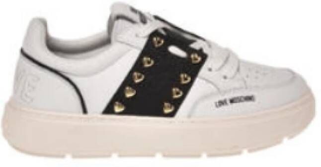 Love Moschino Glitterende Band Sneakers met Gouden Harten