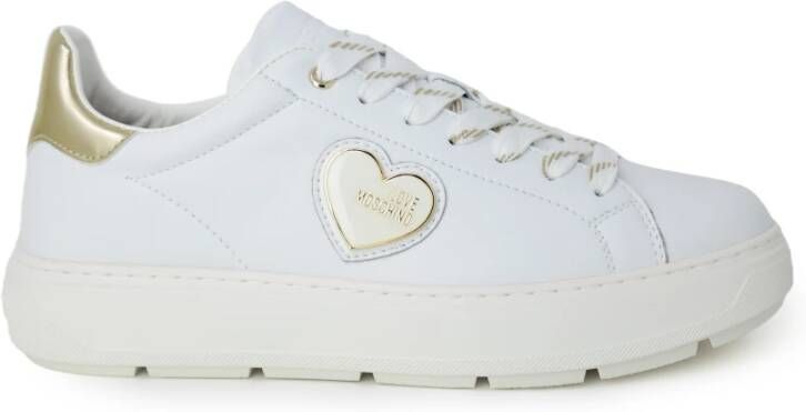 Love Moschino Hart Logo Sneakers Wit Dames