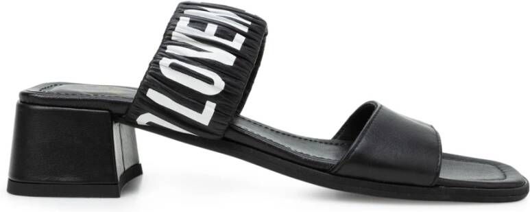 Love Moschino Slippers Logo Band in zwart - Foto 1
