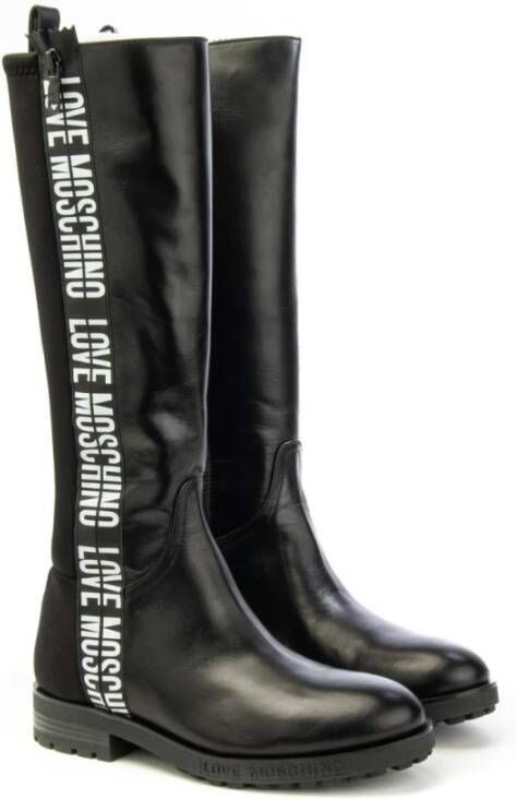 Love Moschino Hoge laarzen met iconisch logo Zwart Dames