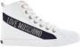 Love Moschino Hoge Top Leren Sneakers Zwarte Streep White Dames - Thumbnail 1