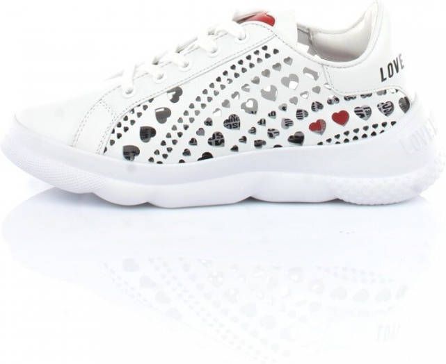 Love Moschino Witte Leren Sneakers White Dames