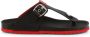 Love Moschino Leren Flip Flop Sandalen voor Dames Lente Zomer Black Dames - Thumbnail 2