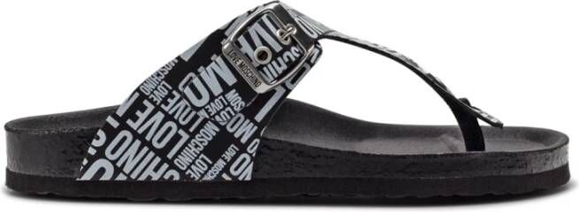 Love Moschino Schoenen Slippers JA28133G1EIJ0-00A Vrouw black white - Foto 3