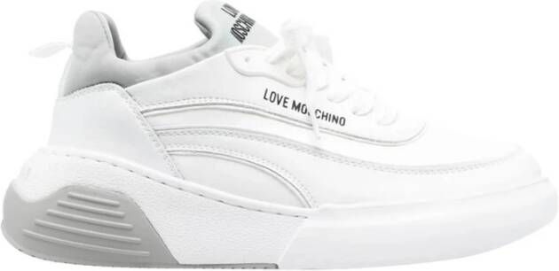 Love Moschino Logo Print Chunky Sneakers White Dames