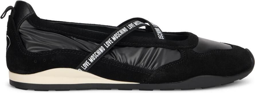 Love Moschino Ballerina's van stof en leer