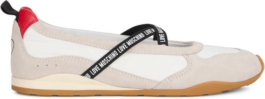 Love Moschino Ballerina's van stof en leer