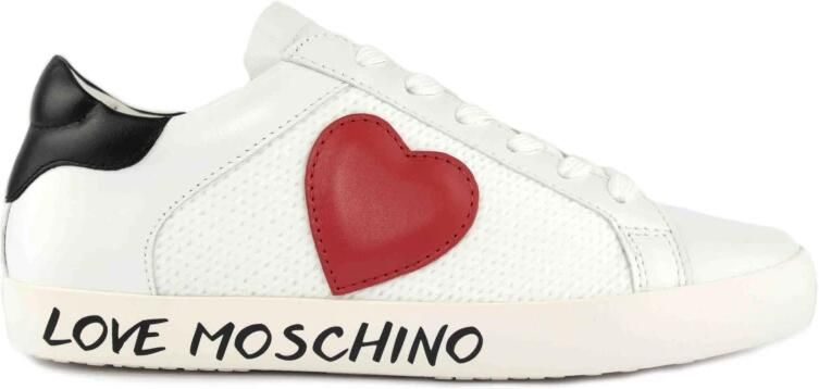 Love Moschino Dames Leren Sneakers Herfst Winter Collectie White