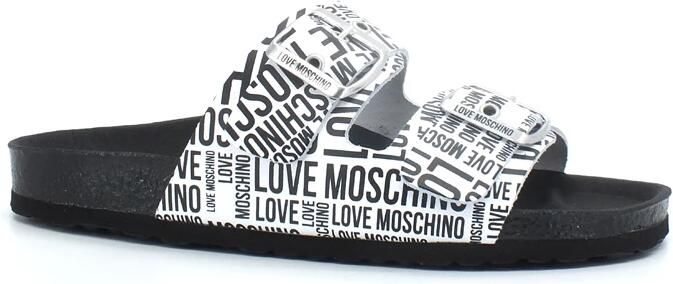 Love Moschino Sandalen met logoprint Wit