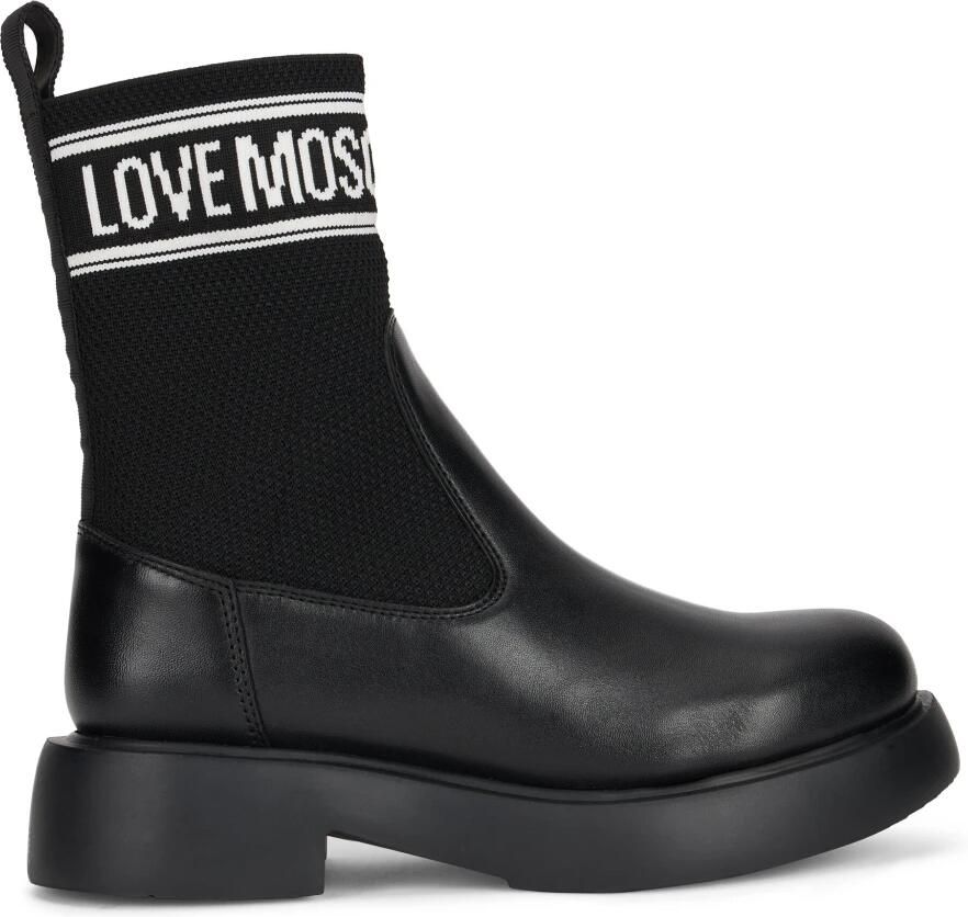 Love Moschino Enkellaars met sokdesign