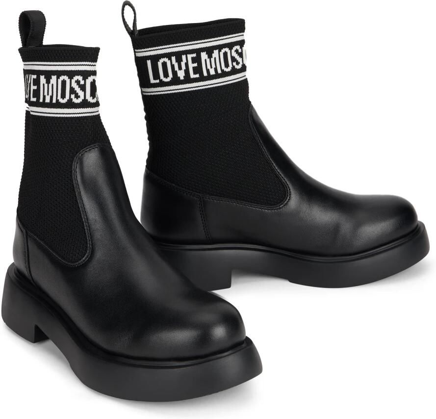 Love Moschino Enkellaars met sokdesign - Foto 2