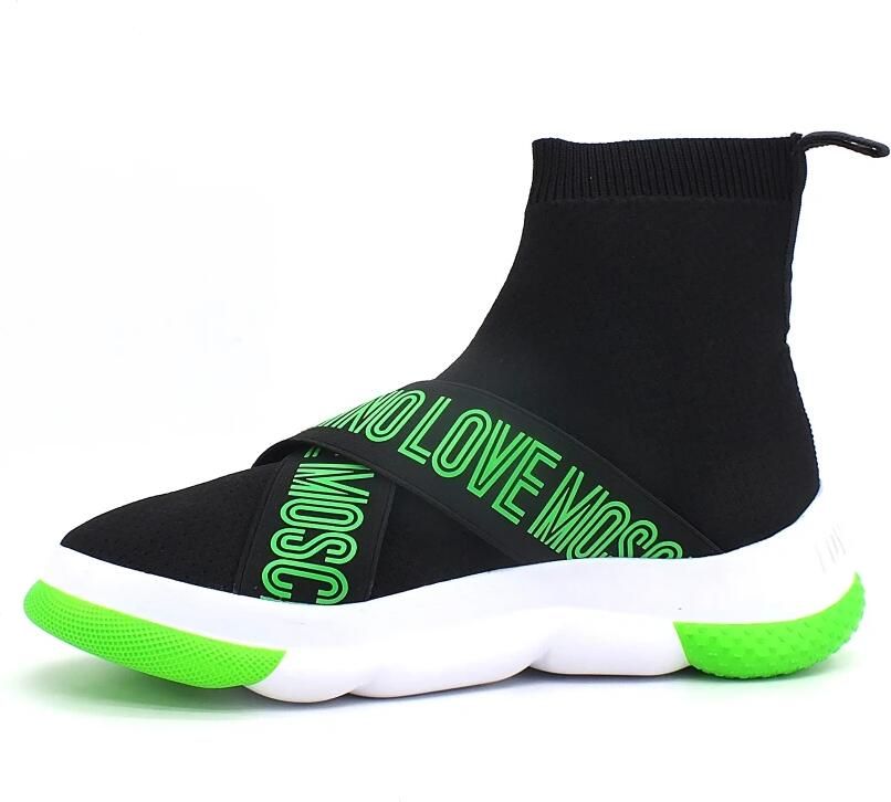 Love Moschino Gebreide sneakers in sokstijl