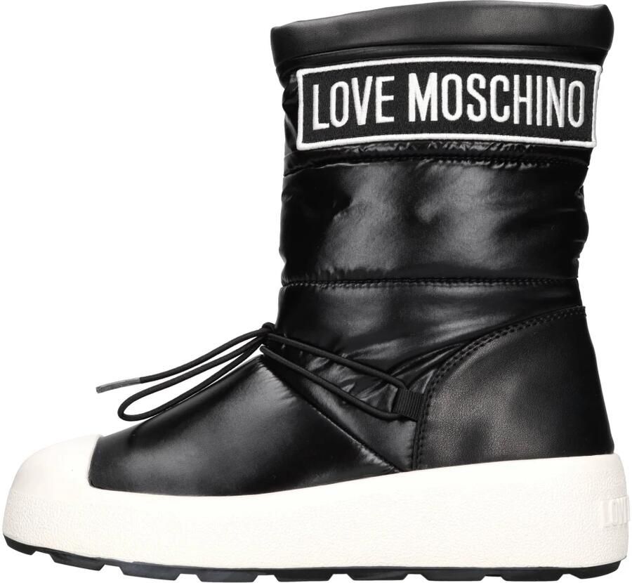 Love Moschino Leren en Stoffen Enkellaarsjes