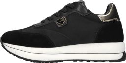 Love Moschino Suede Low-top Sneakers met Logo Detail Black Dames