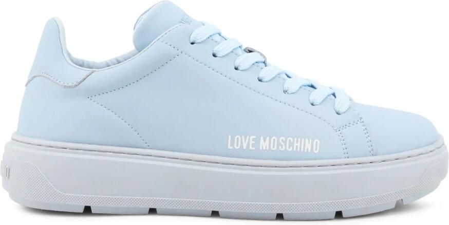 Love Moschino Dames Leren Sneakers Stijl Ja15304G1Gia0 Blauw