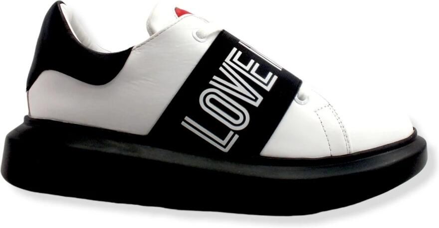 Love Moschino Platform Sneakers met Oogjes Detail Black - Foto 5