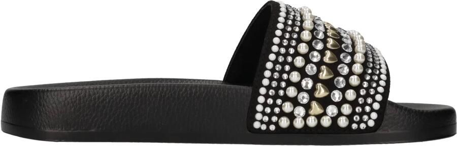 Love Moschino Platte schoenen van stof met applicaties - Foto 5