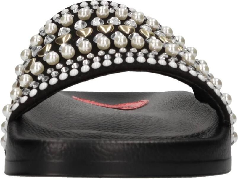 Love Moschino Platte schoenen van stof met applicaties - Foto 3