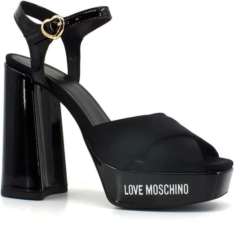 Love Moschino Fantasy Color Leren Plateau Sandalen Black Dames - Foto 3