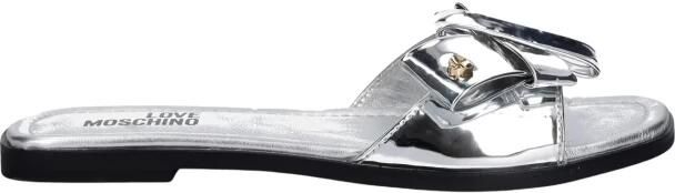 Love Moschino Slippers met strikdetail en metallic finish