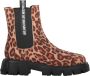 Love Moschino Luipaardprint Enkellaarzen met Elastische Inzetstukken Brown Dames - Thumbnail 1