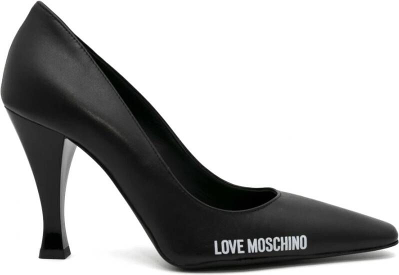 Moschino Liefde Schoenen Zwart Leren Hakken
